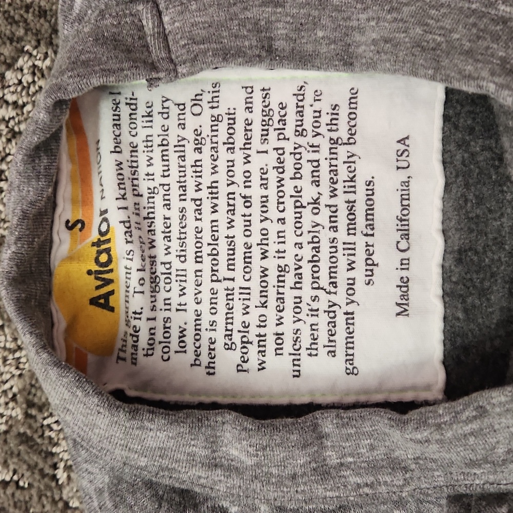 Aviator Nation Gray Sweatshirt with Yellow, Orange, Pink & Purple Stripes - Picture 2 of 6